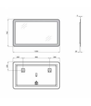 Зеркало Qtap Swan 1200x700 с LED-подсветкой QT1678141470120W