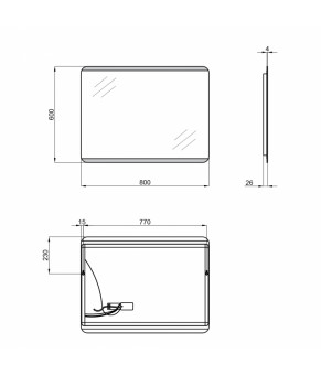 Зеркало Qtap Tern 600x800 с LED-подсветкой QT177812086080W