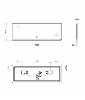 Зеркало Qtap Tern 1400x500 с LED-подсветкой, Bluetooth QT1778142750140WB