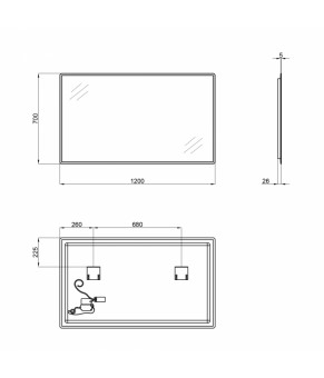 Зеркало Qtap Tern 1200х700 с LED-подсветкой QT1778140470120W