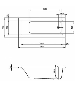 Гидромассажная ванна Hoesch Scelta Tergum 190х80 3670N.010 + 69709 + 69719 + 690913T