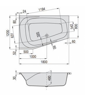 Гидромассажная ванна Hoesch Spectra Deluxe 180х120 36666.010 + 69719 + 69706