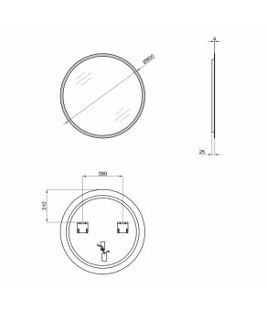 Зеркало Qtap Virgo R800 с LED-подсветкой QT1878250680W
