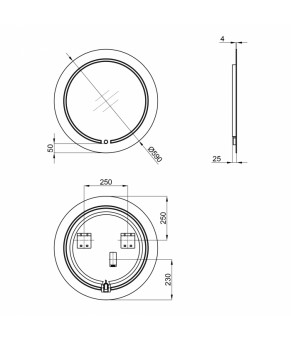 Зеркало Qtap Jay N R590 с LED-подсветкой QT07782504W