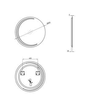 Зеркало Qtap Robin R830 с LED-подсветкой QT13782601W