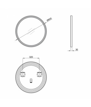 Зеркало Qtap Robin R600 Black с LED-подсветкой QT13786502B