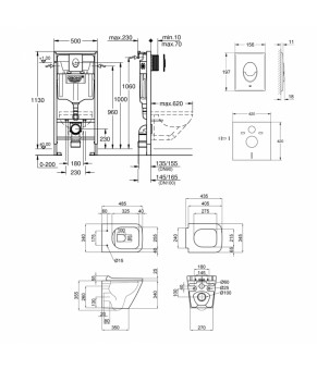 Набор инсталляция 4 в 1 Grohe Rapid SL 38721001 + унитаз с сиденьем Qtap Tern QT1733052ERW