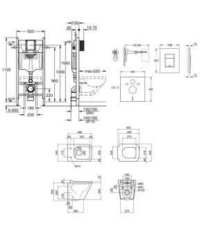 Набор инсталляция 4 в 1 Grohe Rapid SL 3884000G + унитаз с сиденьем Qtap Tern QT1733052ER