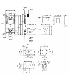 Набор инсталляция 4 в 1 Grohe Rapid SL 3884000G + унитаз с сиденьем Qtap Virgo QT1833051ERW