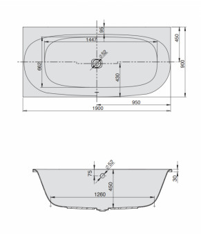 Гидромассажная ванна Hoesch iSensi Tergum 190х90 3841N.010 + 6967.305 + 69719