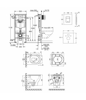 Набор инсталляция 4 в 1 Grohe Rapid SL 38772001 + унитаз с сиденьем Qtap Aries QT0333063ERW