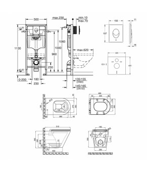 Набор инсталляция 4 в 1 Grohe Rapid SL 38721001 + унитаз с сиденьем Qtap Scorpio QT1433053ERW