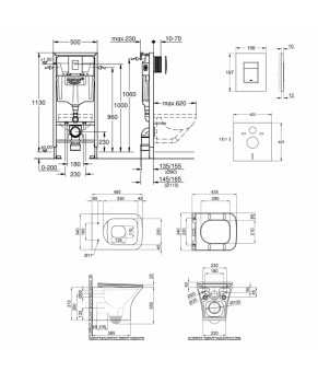 Набор инсталляция 4 в 1 Grohe Rapid SL 38772001 + унитаз с сиденьем Qtap Presto QT24332615EW