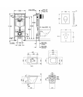 Набор инсталляция 4 в 1 Grohe Rapid SL 38721001 + унитаз с сиденьем Qtap Tern QT1733052ER
