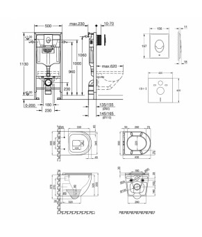 Набор инсталляция 4 в 1 Grohe Rapid SL 38722001 + унитаз с сиденьем Qtap Robin QT1333046ERW