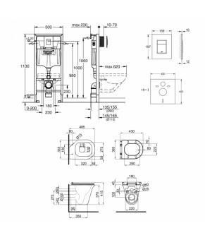 Набор инсталляция 4 в 1 Grohe Rapid SL 38772001 + унитаз с сиденьем Qtap Virgo QT1833051ERW