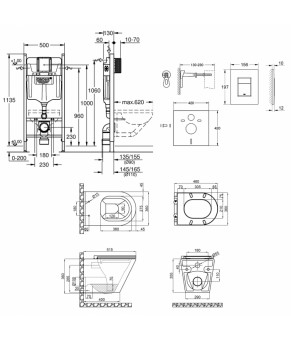 Набор инсталляция 4 в 1 Grohe Rapid SL 3884000G + унитаз с сиденьем Qtap Scorpio QT1433053ERW