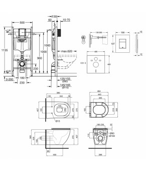 Набор инсталляция 4 в 1 Grohe Rapid SL 3884000G + унитаз с сиденьем Qtap Robin QT13332141ERMB