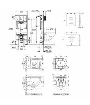 Набор инсталляция 4 в 1 Grohe Rapid SL 38772001 + унитаз с сиденьем Qtap Robin QT1333046ERW