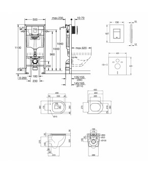 Набор инсталляция 4 в 1 Grohe Rapid SL 38772001 + унитаз с сиденьем Qtap Robin QT1333046ENRMB