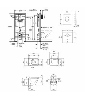 Набор инсталляция 4 в 1 Grohe Rapid SL 38722001 + унитаз с сиденьем Qtap Scorpio QT133053ERMB