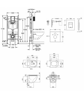 Набор инсталляция 4 в 1 Grohe Rapid SL 3884000G + унитаз с сиденьем Qtap Robin QT1333046ENRMB