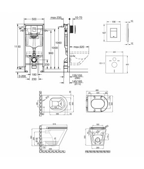 Набор инсталляция 4 в 1 Grohe Rapid SL 38772001 + унитаз с сиденьем Qtap Scorpio QT1433053ERW