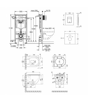 Набор инсталляция 4 в 1 Grohe Rapid SL 38772001 + унитаз с сиденьем Qtap Robin QT1333046ERMB