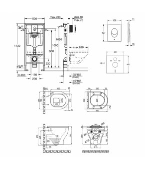 Набор инсталляция 4 в 1 Grohe Rapid SL 38721001 + унитаз с сиденьем Qtap Aries QT0333063ERW