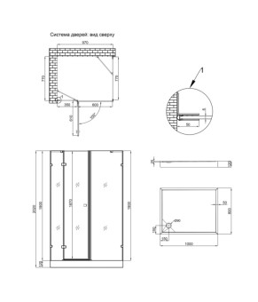 Набор Qtap душевая кабина Capricorn CRM1018RC6 Clear 2020x1000x800 мм + поддон Tern 301812C 100x80x12 см с сифоном