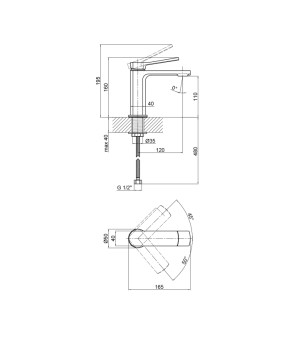 Смеситель для раковины Qtap Slavonice QTSLA1042103B Black Matt (SD00047474)