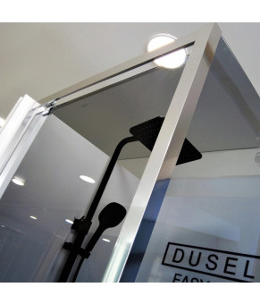 Душевая кабина Dusel A-516, 100х100х190, дверь распашная, тонированное стекло