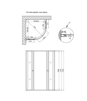 Душевая кабина Lidz Wieza SC80x80.SAT.MID.L, стекло Linie 4 мм без поддона