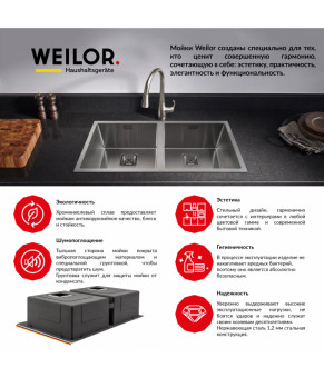 Мойка кухонная нержавеющая сталь WEILOR IMMER WRT 2550
