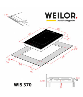 Поверхность индукционная Domino WEILOR WIS 370 BLACK