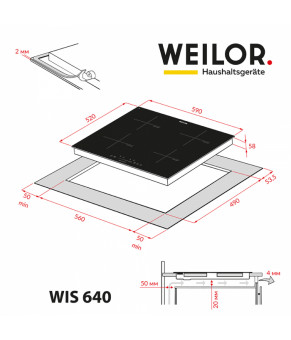 Поверхность индукционная WEILOR WIS 640 BLACK