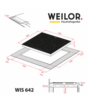 Поверхность индукционная WEILOR WIS 642 BS