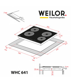 Поверхность стеклокерамическая WEILOR WHC 641 BLACK
