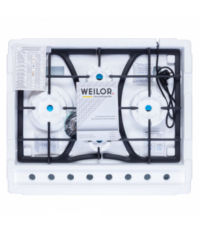 Поверхность газовая на стекле WEILOR GG W614 WH