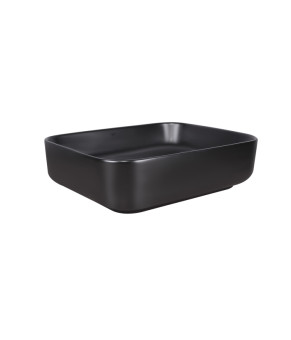 Раковина-чаша Qtap Tern 500x390x140 Matt black с донным клапаном QT172195MBMB
