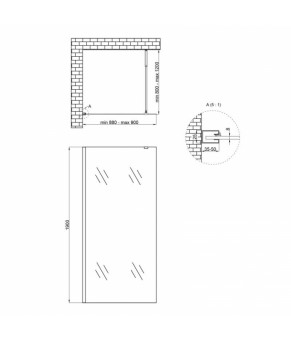 Душевая перегородка Qtap Walk-In Standard CRM209.C8 90х200 см, стекло Clear 8 мм, CalcLess (SD00045303)