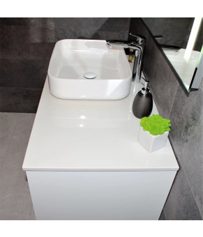 Тумба с раковиной REXON Ombra RX99ES/100 Glossy White/Concrete Grey, 19910E