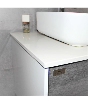 Тумба с раковиной REXON Ombra RX99ES/100 Glossy White/Concrete Grey, 19910E