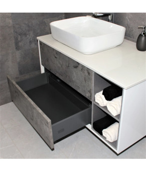Тумба с раковиной REXON Ombra RX99CG/100 Glossy White/Concrete Grey