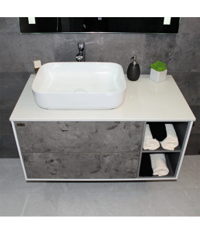 Тумба с раковиной REXON Ombra RX99CG/100 Glossy White/Concrete Grey