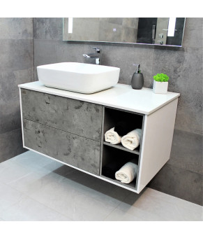 Тумба с раковиной REXON Ombra RX99CG/100 Glossy White/Concrete Grey