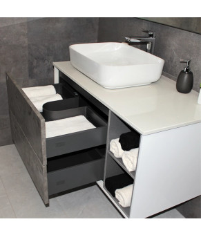 Тумба с раковиной REXON Ombra RX99CG/100 Glossy White/Concrete Grey