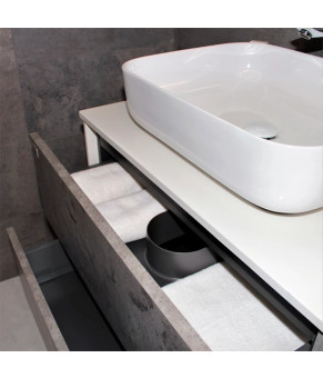 Тумба с раковиной REXON Ombra RX99CG/100 Glossy White/Concrete Grey