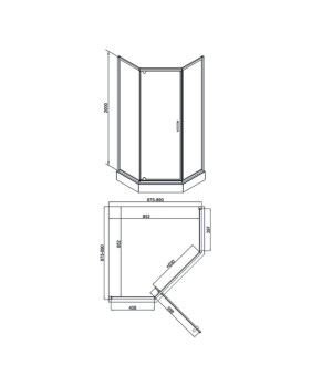 Набор Qtap душевая кабина Scorpio CRM10995-AC6 Clear 2120x900x900 мм + поддон Diamond 309912 90x90x12 см с сифоном
