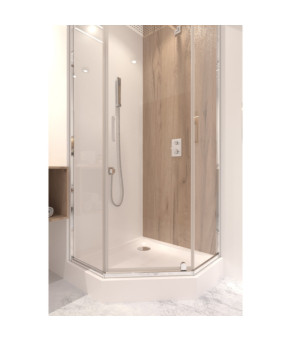 Набор Qtap душевая кабина Scorpio CRM10995-AC6 Clear 2120x900x900 мм + поддон Diamond 309912 90x90x12 см с сифоном